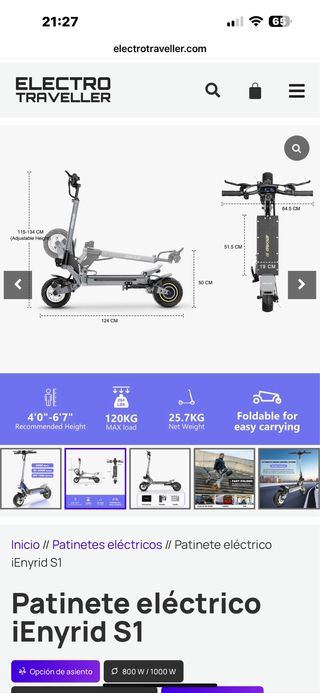 Patinete eléctrico 5 meses de uso