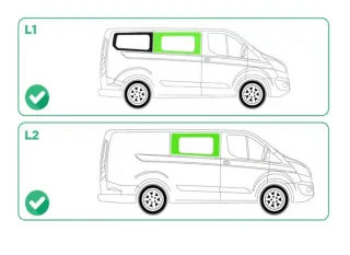Cristales Ford Transit Custom 2013-2023