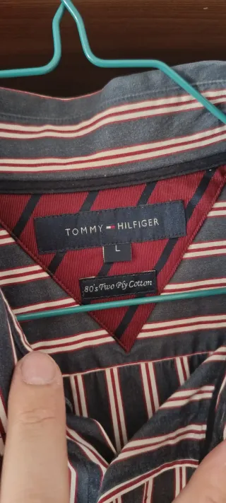 Camisa Tommy Hilfiger Rayas Azul y Rojo