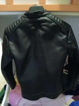 Giacca pelle bambino nera