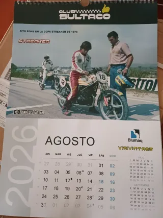Calendario Bultaco 2026 Ángel Nieto y otros piloto