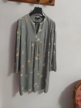 Vestido CAROLL gris estampado floral talla 40