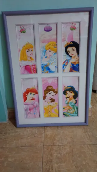 Cuadro de 6 Láminas de Princesas Disney