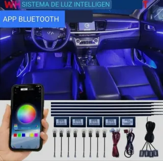 Luces LED RGB Acrílicas para Interior de Coche