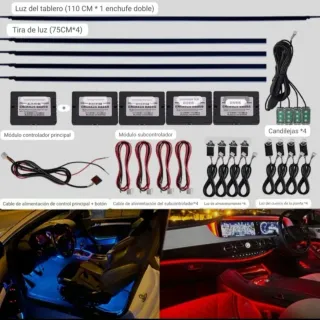 Luces LED RGB Acrílicas para Interior de Coche