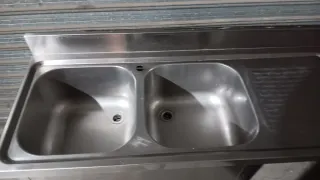 Fregadero industrial doble seno acero inoxidable