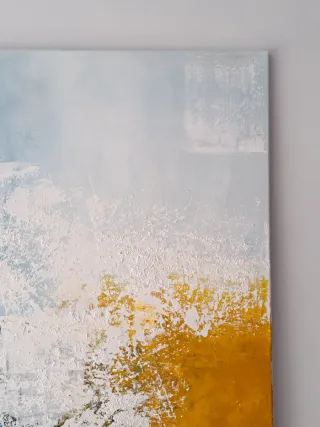 Tela astratta blu e oro