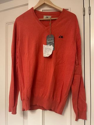 Jersey Scotta color coral V-Neck