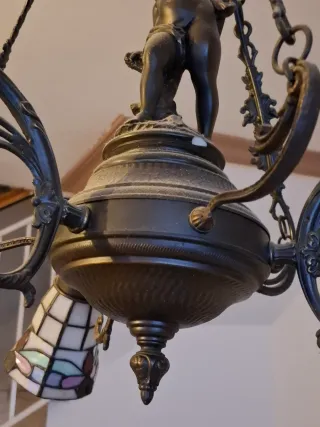 Lámpara Techo Tiffany Bronce 3 Tulip