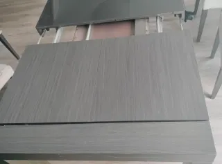 Mesa comedor extensible cristal y madera