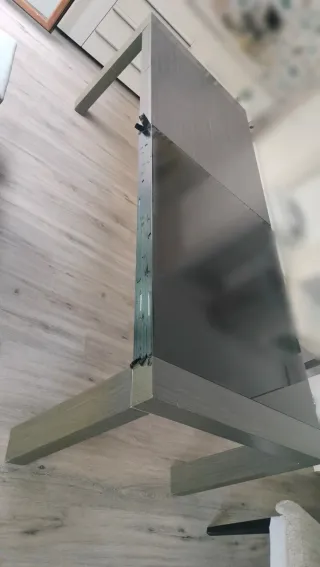 Mesa comedor extensible cristal y madera