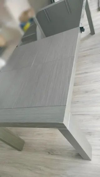 Mesa comedor extensible cristal y madera