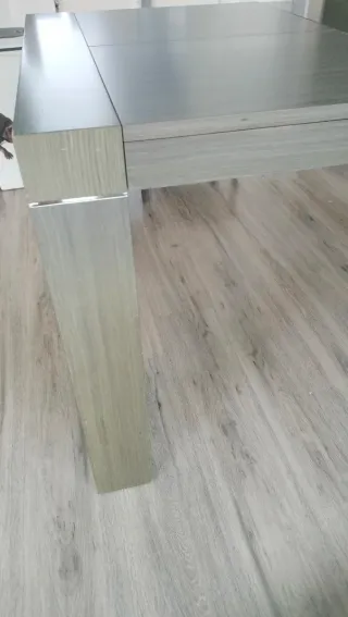 Mesa comedor extensible cristal y madera