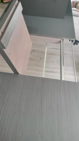 Mesa comedor extensible cristal y madera