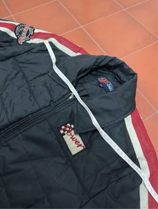 Chaqueta Bomber Moto Boxy fit Negra y Roja