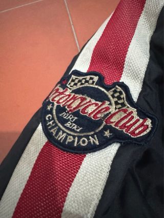 Chaqueta Bomber Moto Boxy fit Negra y Roja