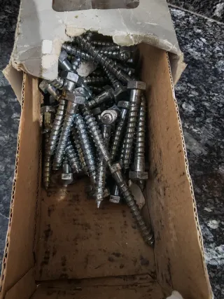 Tornillos Tirafondos Zincado 8x60 mm (100 uds)