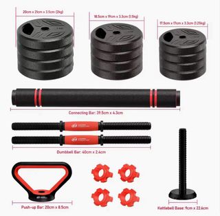 Set Mancuernas y Barra Ajustables sin estrenar