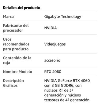 Tarjeta Gráfica Gigabyte RTX 4060 Ti WIN