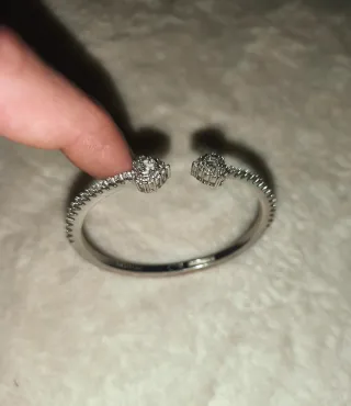 Pulsera Corazón Brillante Plata