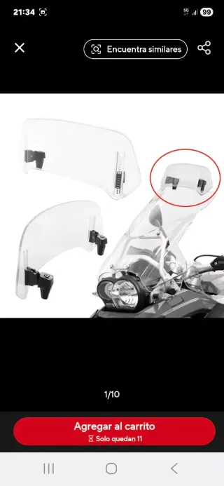 Suplemento cúpula moto..transparente