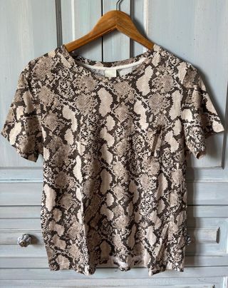 Camiseta estampado serpiente mujer - H&M - Talla S