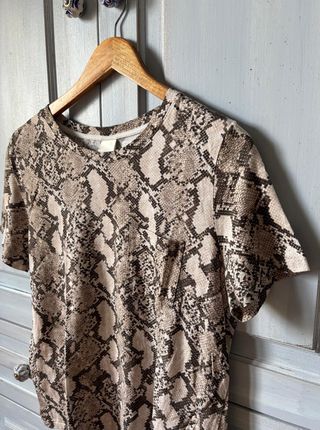 Camiseta estampado serpiente mujer - H&M - Talla S