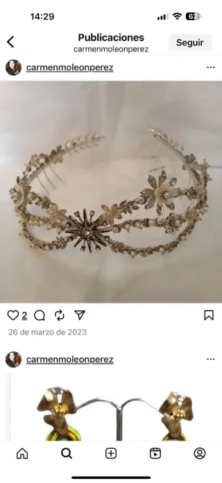 Tiara de novia plateada y cristal