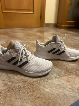 Zapatillas Adidas Deportivas Blancas y Azules