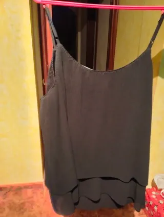 Blusa Lencera Tirantes M&S Negra Talla S