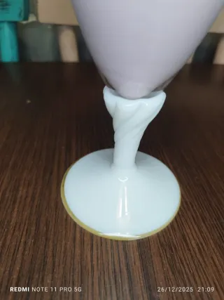 Jarrón Cristal Opalino Vintage Rosa