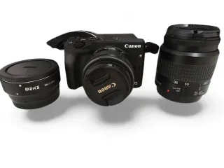 Canon EOS M3 Cámara + adaptadorMeike y lente Canon