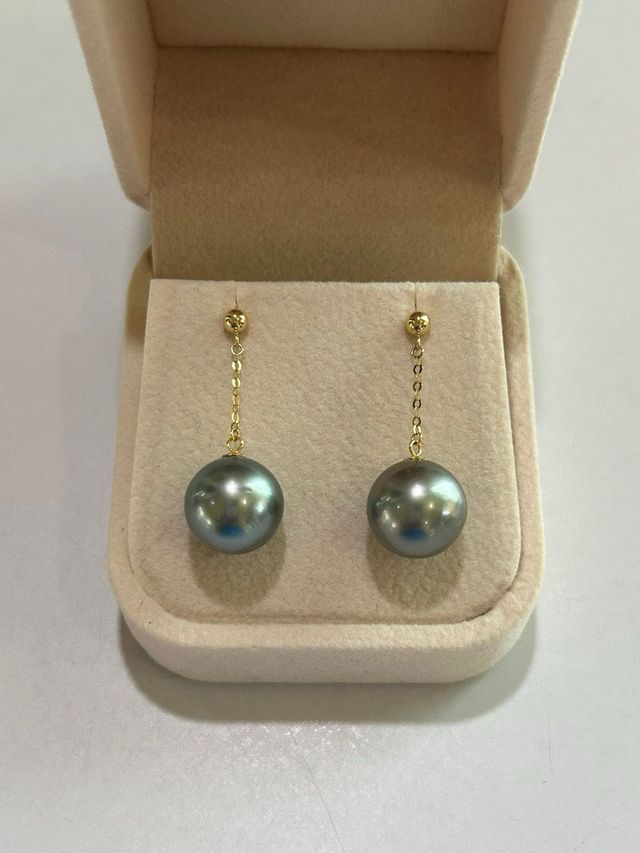 Pendientes Oro 18K Perlas Tahití 11-12mm