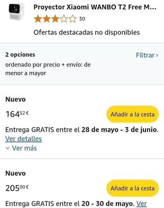 Wanbo T2 Free Proyector Portátil ANSI 480P 150 Lúm