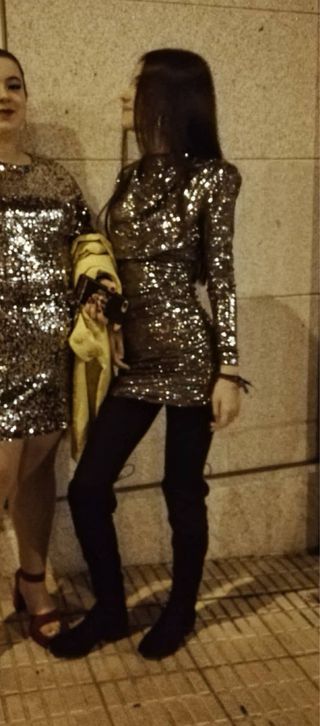 Vestido de fiesta lentejuelas multicolor