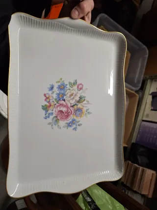 Set ciotole e vassoio porcellana