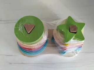 Torre impilabile arcobaleno Montessori in legno