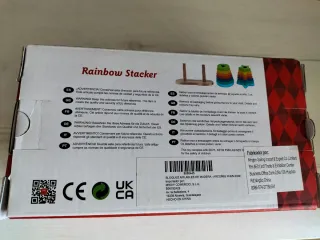 Torre impilabile arcobaleno Montessori in legno