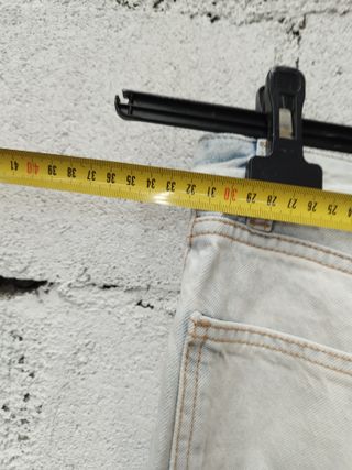 Pantalón Desigual Talle Alto Azul/Blanco