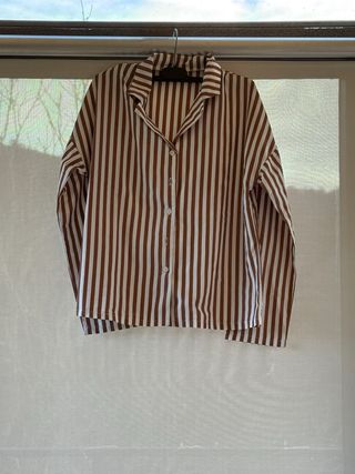 Pijama Rayas Marrón y Blanco