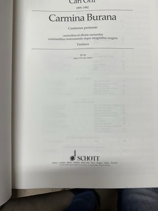 Carl Orff - Partitura Carmina Burana