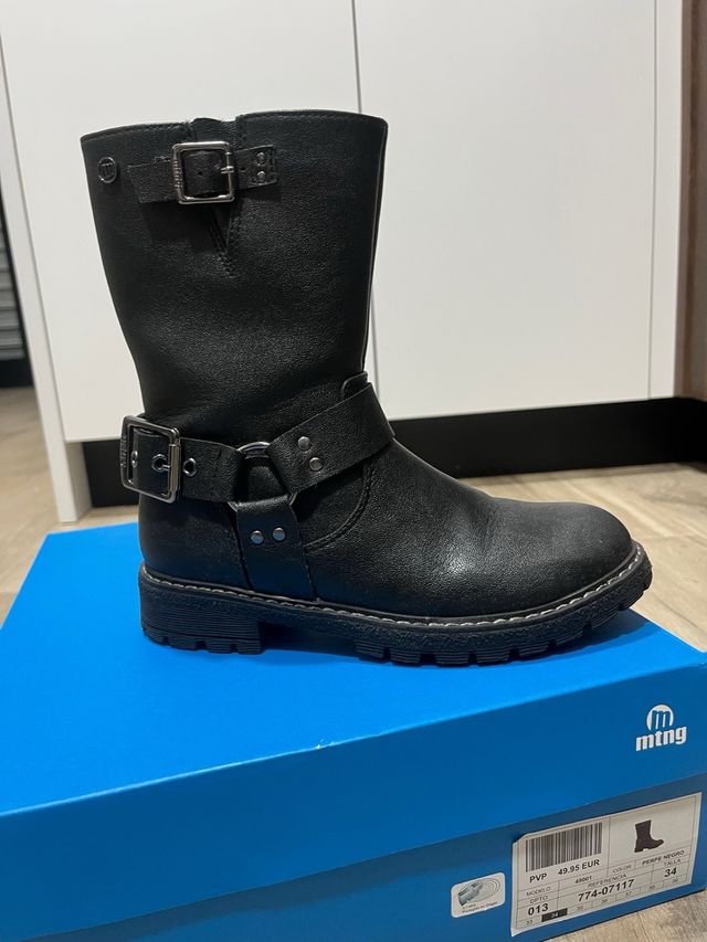 Botas MTNG niña negras talla 34