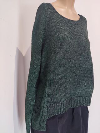 Jersey mujer verde oscuro brillante