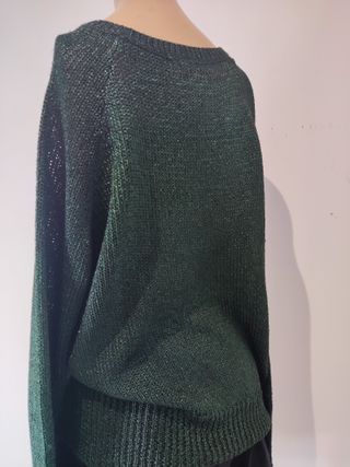 Jersey mujer verde oscuro brillante