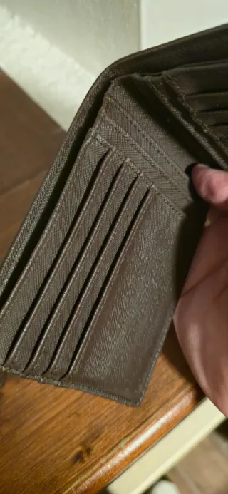 Portafoglio Armani Finta Pelle Marrone Logo AJ