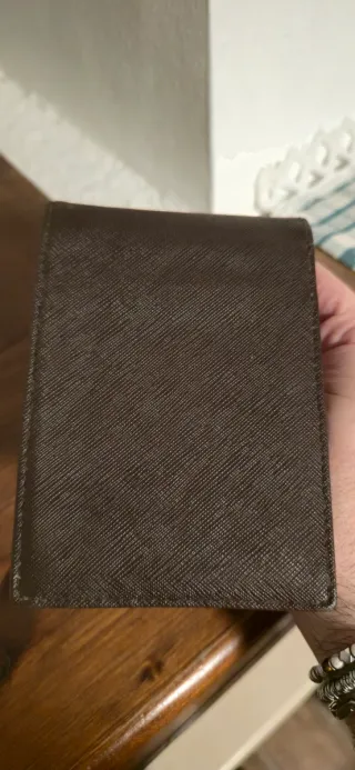 Portafoglio Armani Finta Pelle Marrone Logo AJ