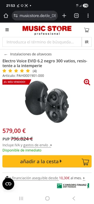 Altavoces Electro voice EViD 6.2 300W