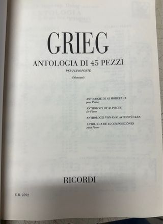 Grieg - Antologia 45 Pezzi per Pianoforte