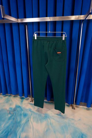 Pantalón Hermes verde con cordón naranja