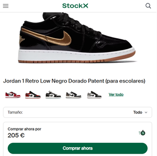 Nike Air Jordan 1 Low Negro Dorado